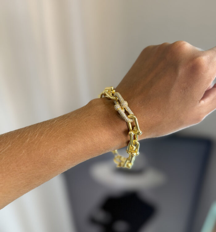 Pulseira Elo Único Cravejado